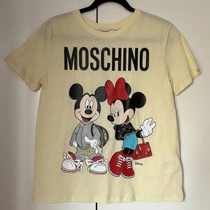Moschino H&M Disney Mickey Minnie T-Shirt Yellow Women's Small NWT